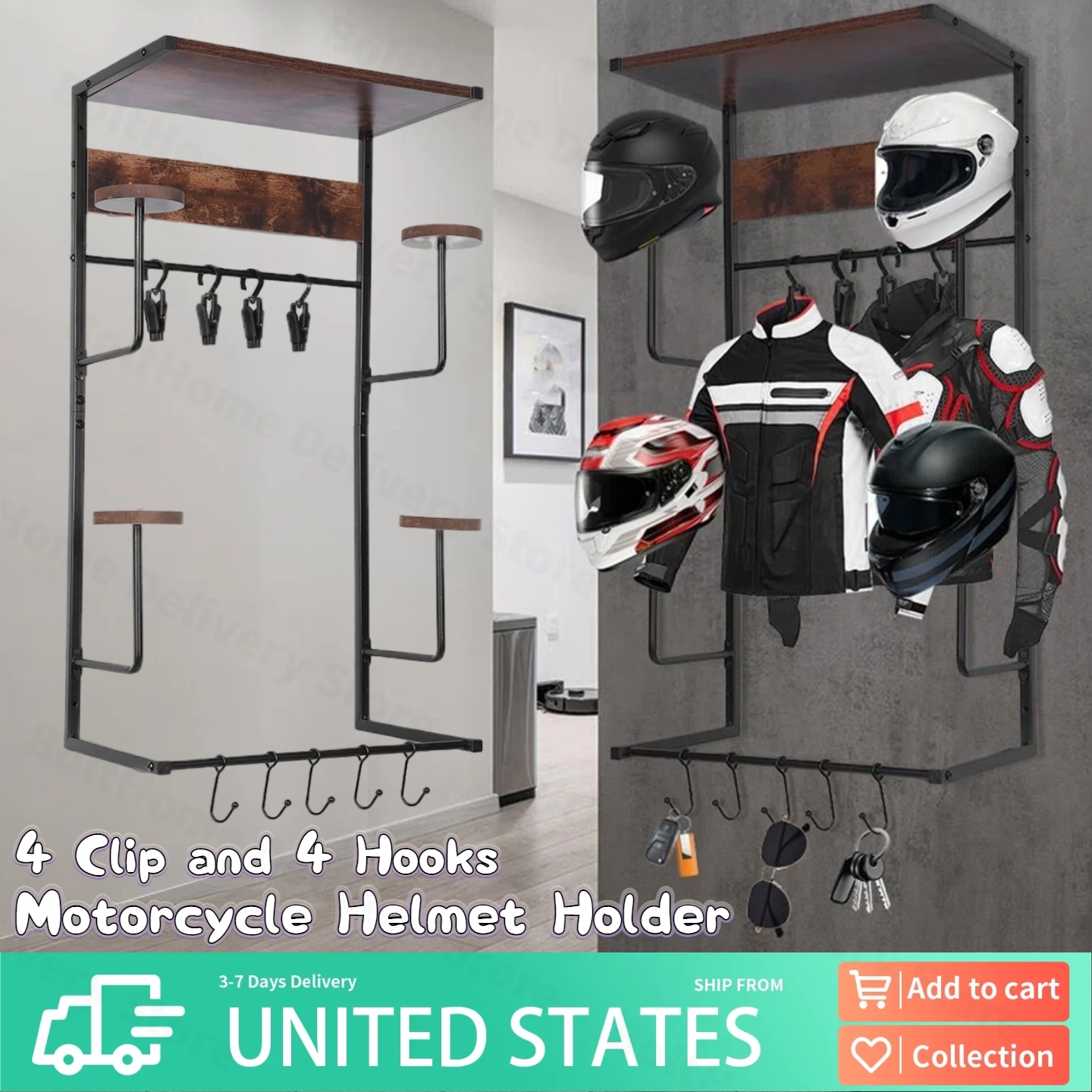 Motorcycle Gear Display Rack - Urban Deco Motorcycle Helmet Holder Display
