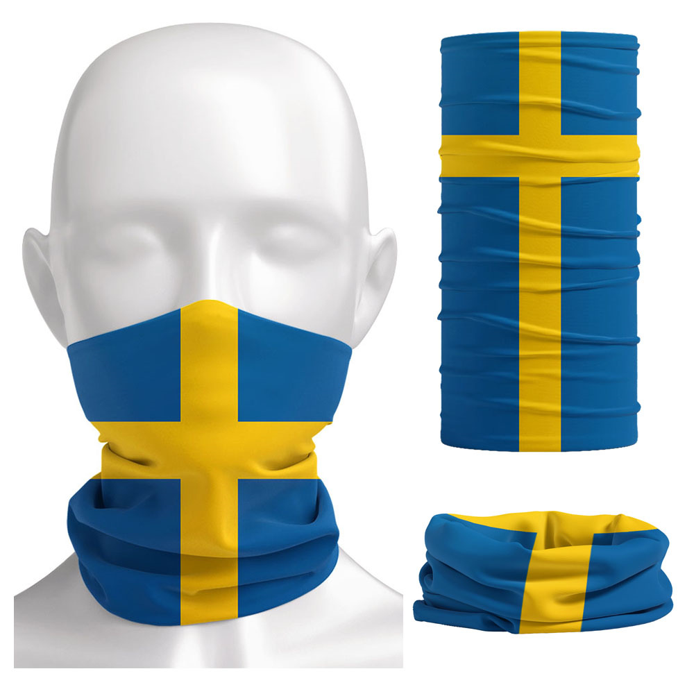 Neck Warmer Balaclava - Sweden Flag Printed Bandana Headwear Riding
