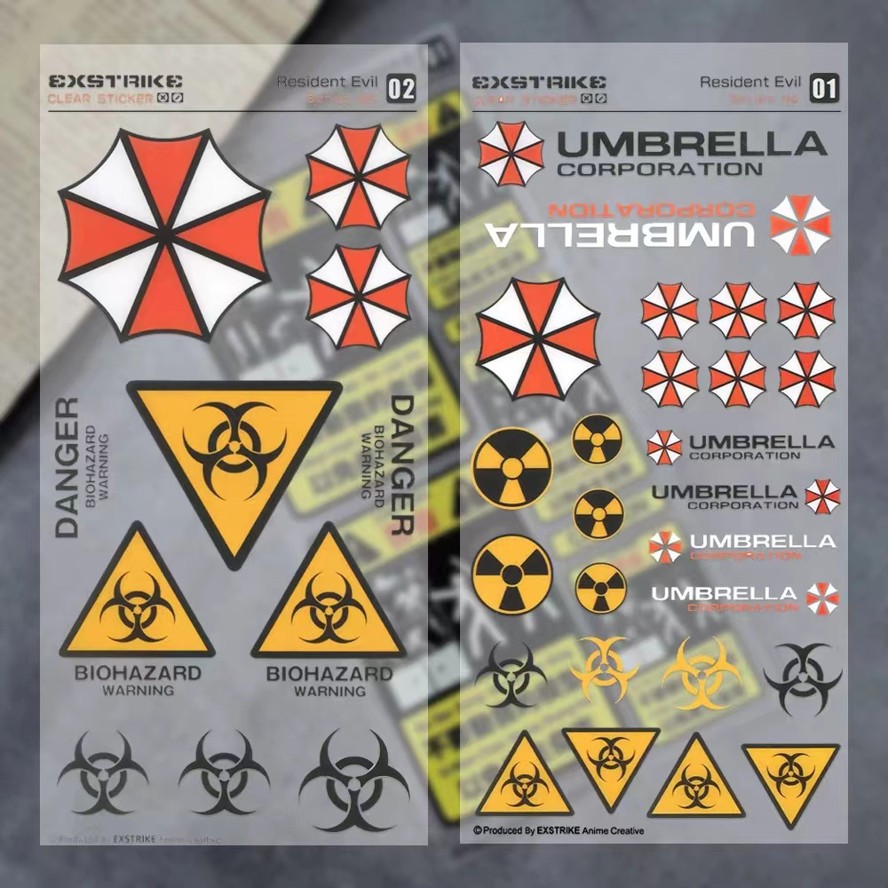 Motorcycle Gear Equipment - Resident Evil Umbrella Logo Reflective Transparent