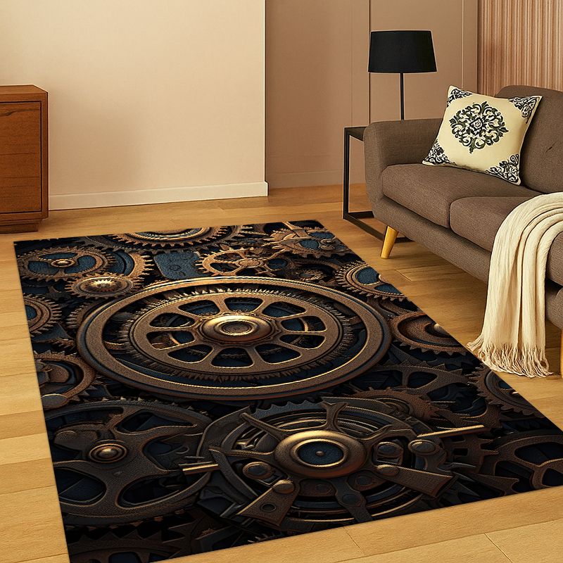 Motorcycle Gear Wash - Retro Metal Mechanical Wheel Gear Carpet