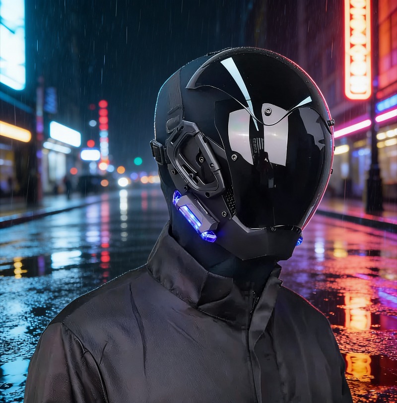Helmet Full Face - Tech Mecha Helmet Cyberpunk Mask, Full