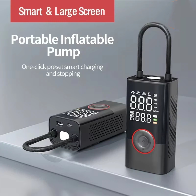Tyre Pressure Gauge - Rechargeable Air Pump Tire Inflator Portable