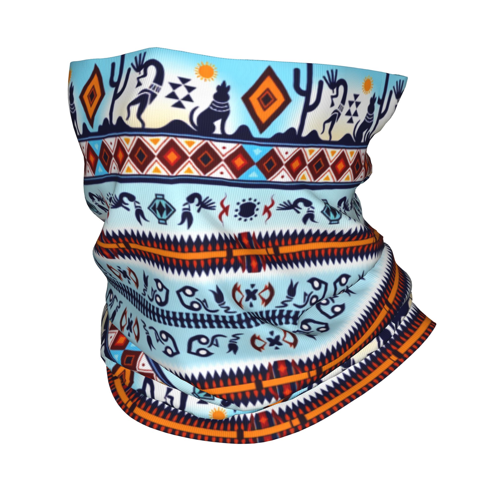 Neck Warmer Balaclava - Custom Kokopelli Hohokam Treasure Bandana Neck