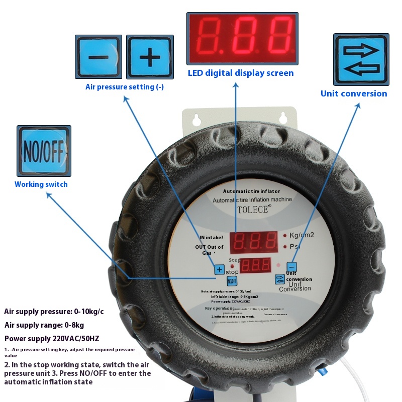 Fully Automatic Car Tire Infla - огляд і ціна Tyre Pressure Gauge
