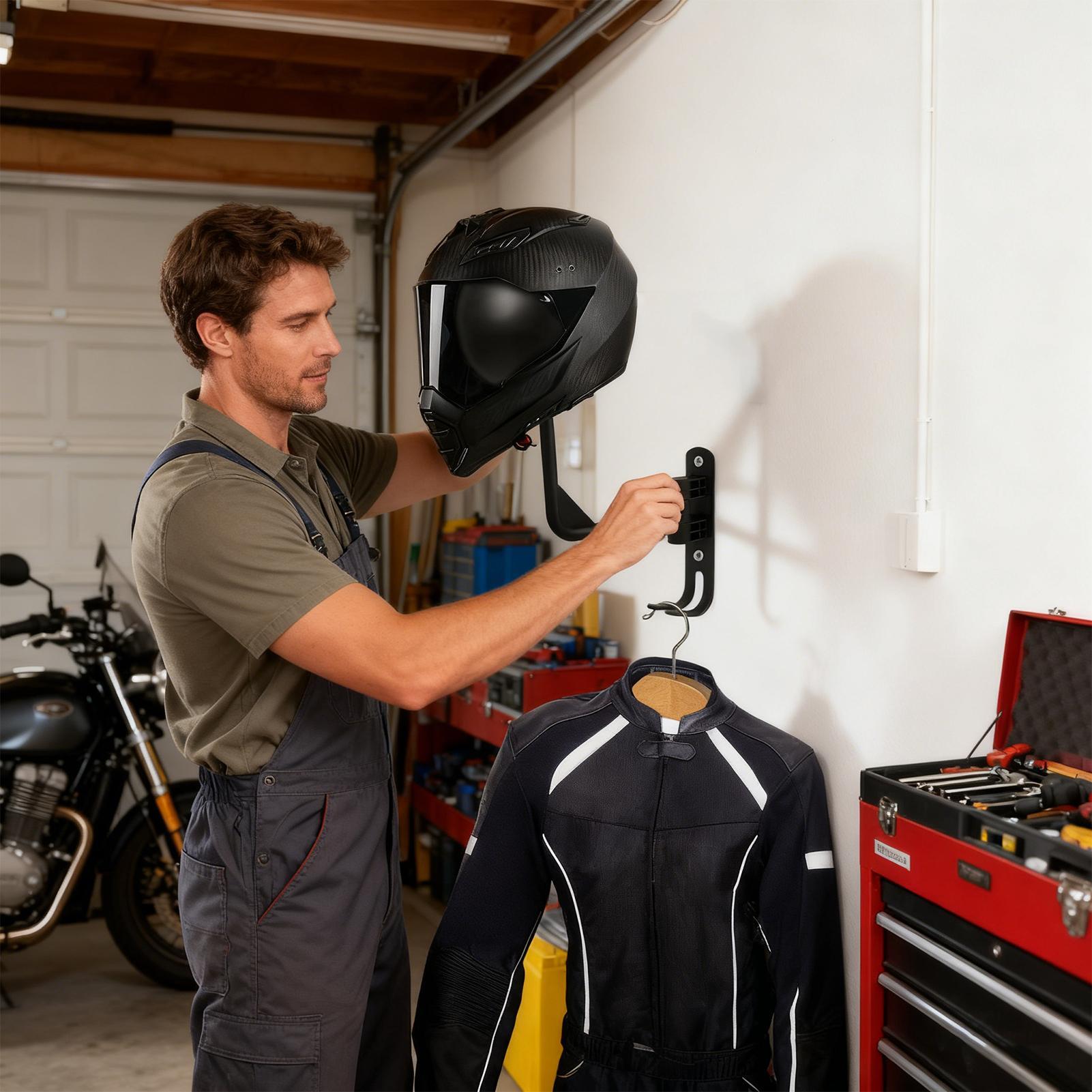 Motorcycle Helmet Hook Wall Mo - огляд і ціна Motorcycle Gear Display Rack