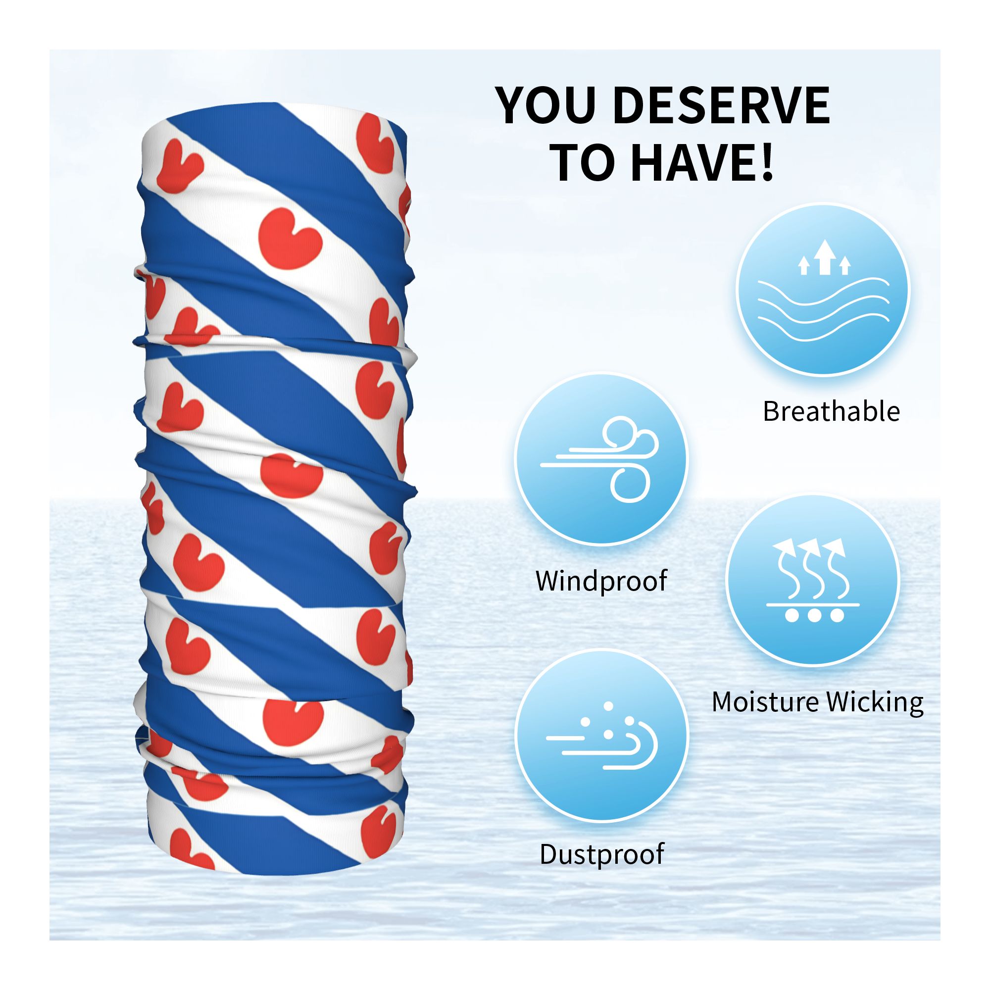 Friesland Flag Bandana  Vintag - огляд і ціна Neck Warmer Balaclava