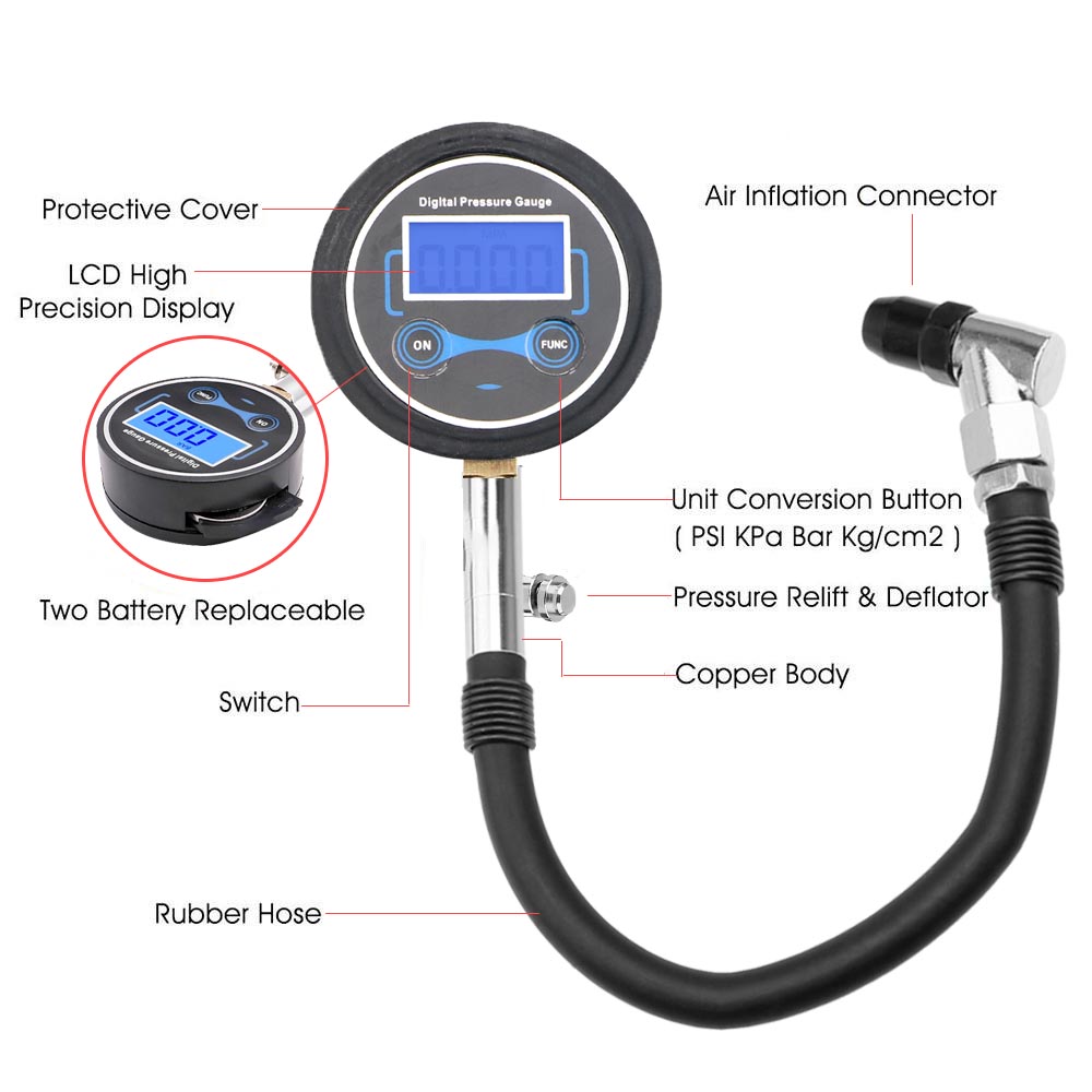 0-200Psi Tire Pressure Gauge M - огляд і ціна Tyre Pressure Gauge