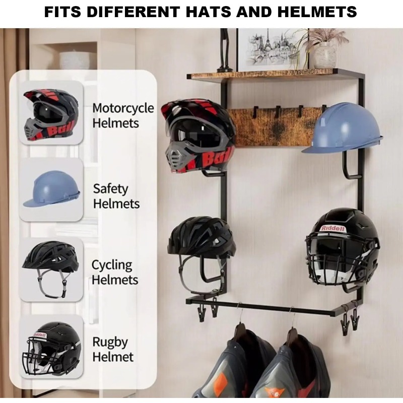 Wood Color Motorcycle Helmet W - огляд і ціна Motorcycle Gear Display Rack