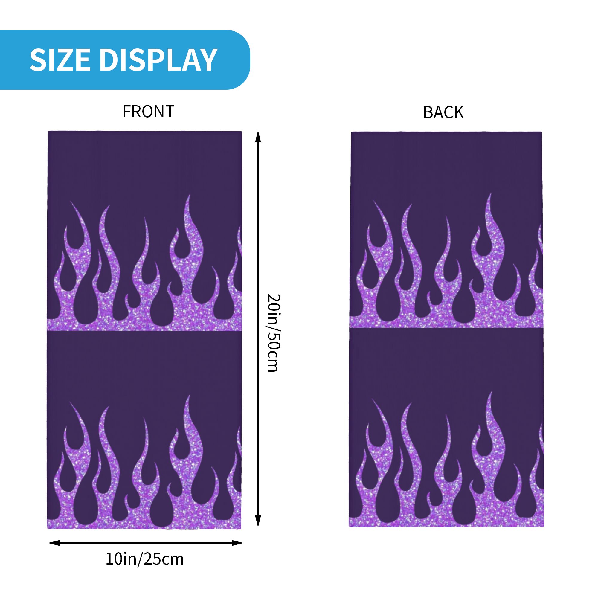 Custom Purple Glitter Flames B - огляд і ціна Neck Warmer Balaclava