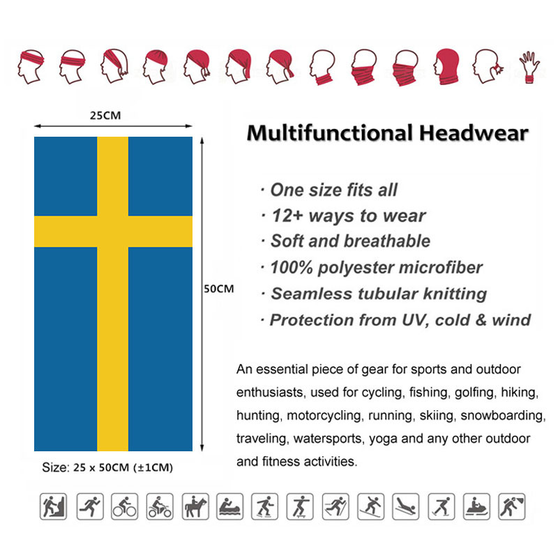 Sweden Flag Printed Bandana He - огляд і ціна Neck Warmer Balaclava