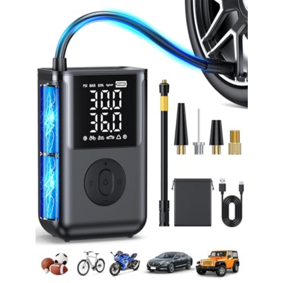 Tire Inflator Portable Air Com - огляд і ціна Tyre Pressure Gauge