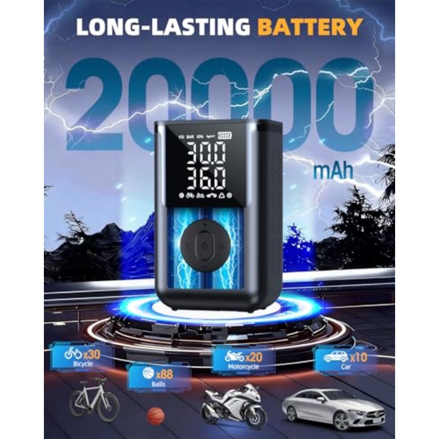 Tire Inflator Portable Air Com - огляд і ціна Tyre Pressure Gauge