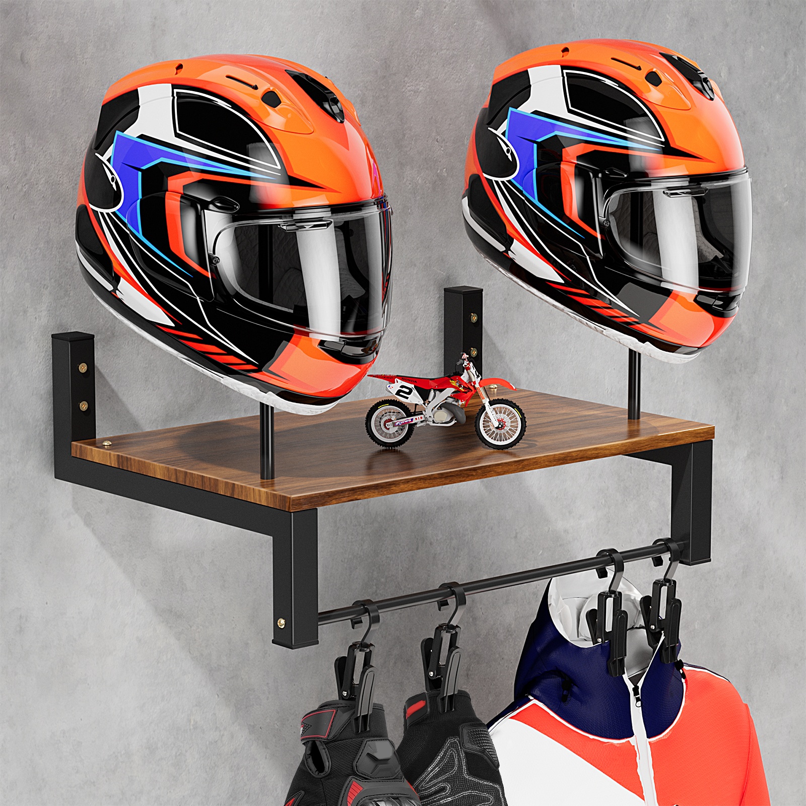 A Sturdy Wooden Display Rack f - огляд і ціна Motorcycle Gear Display Rack