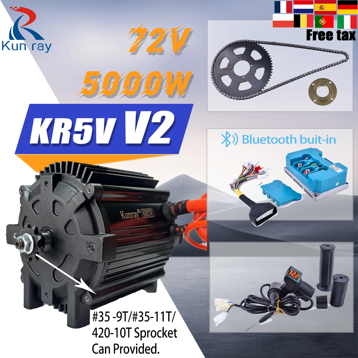 Kunray KR5V V2 72V 5000W Elect - огляд і ціна Motorcycle Gear Equipment