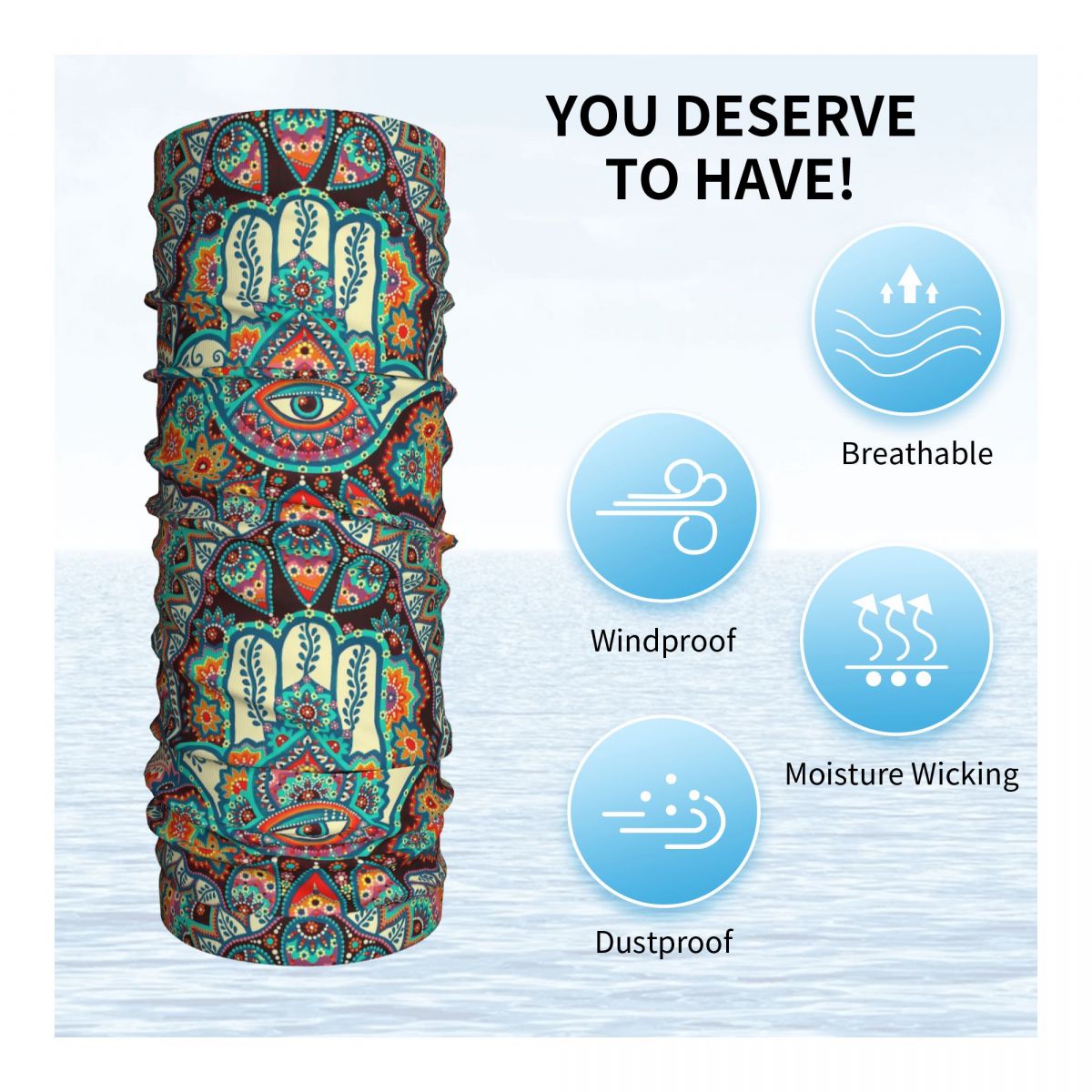 Hamsa Hand Bohemian Bandana Ne - огляд і ціна Neck Warmer Balaclava